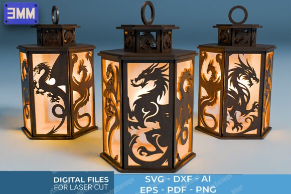 3D Dragon Lantern Laser Cut Files for Creative Projects