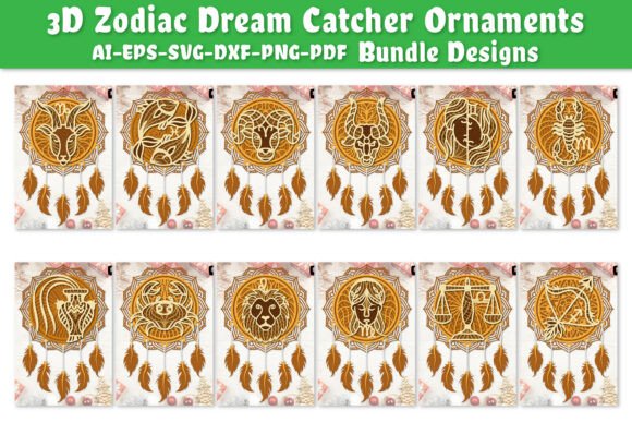 3D Zodiac Dream Catcher Ornaments Lasercut: A Cosmic Addition to Your Home Decor