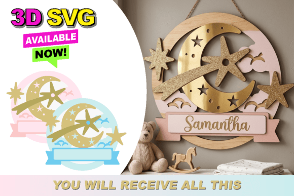 Baby Name Sign Deer Moon Stars 3D SVG: A Strategic Tool for Creative and Business Success