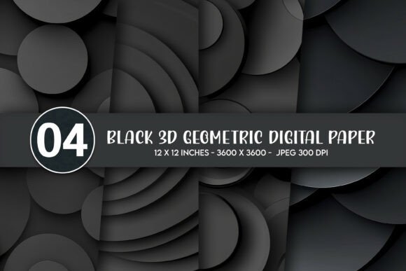 Black 3D Geometric Digital Paper: A Modern Design Element for Creative Professionals and Entrepreneurs
