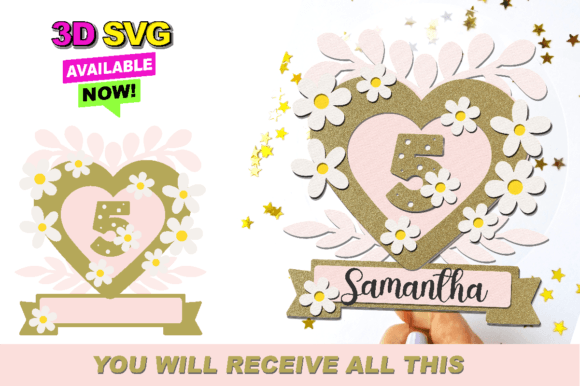 Boho Flowers Cake Topper 3D SVG: A Creative and Versatile Design for Modern Crafters