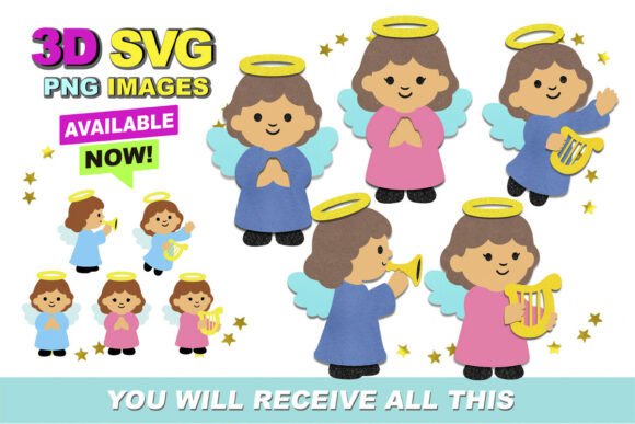Cute Angels 3D SVG and Clipart: Creative Possibilities for Every Occasion