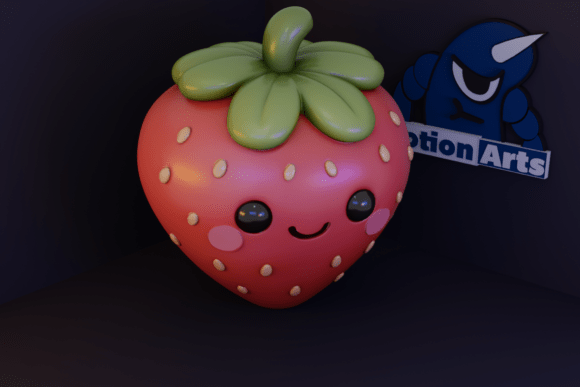 Cute Cartoon Strawberry 3D Model for Printing Beginner