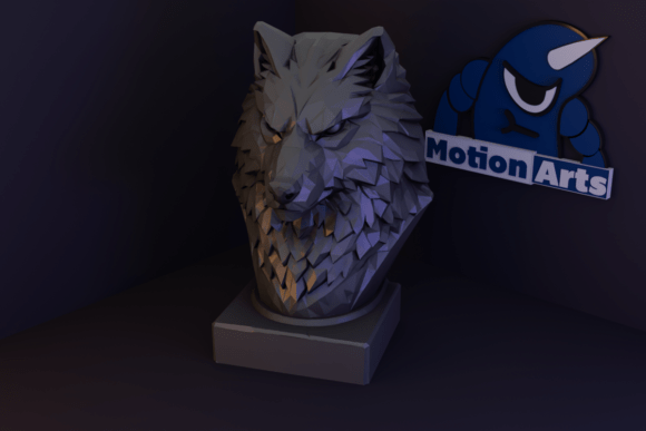 Geometric Wolf 3D Model for Easy 3D Printing