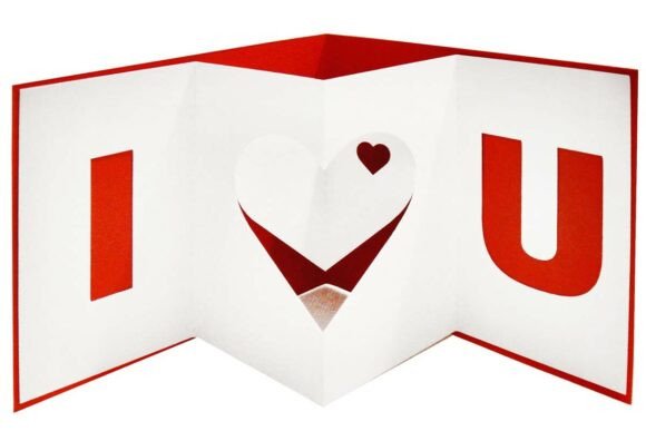 I Heart U Love Pop Up 3D Cutout Card SVG – A Creative Way to Express Affection