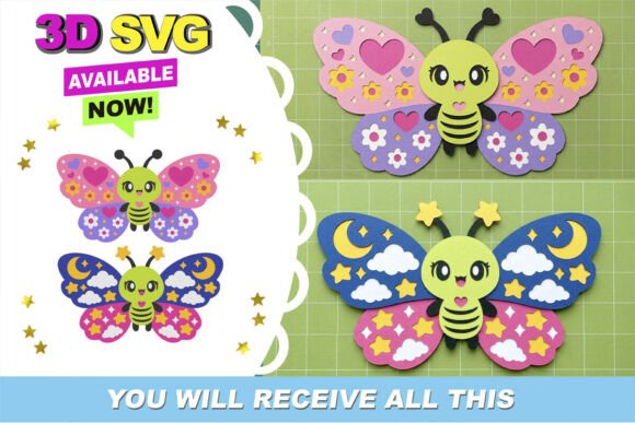 Morning Night Butterflies 3D SVG: A Whimsical Addition to Your Creative Projects