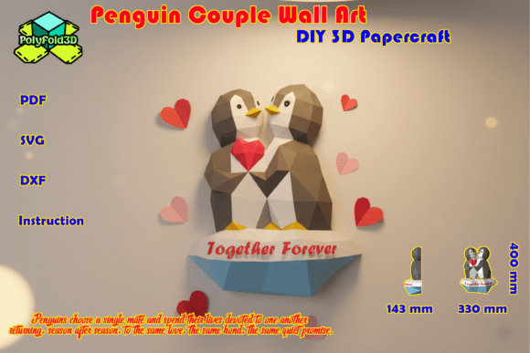 Penguin Couple DIY 3D Papercraft