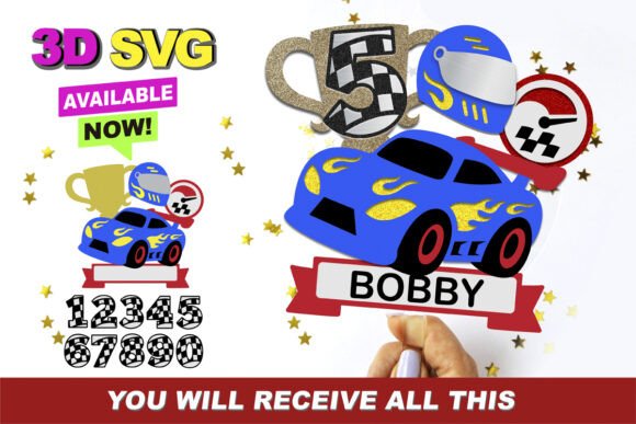 Race Cars Cake Topper 3D SVG: A Creative and Versatile Design Tool for Every Occasion