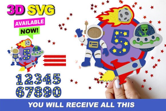 Space Ovni Cake Topper 3D SVG: A Creative Design Asset