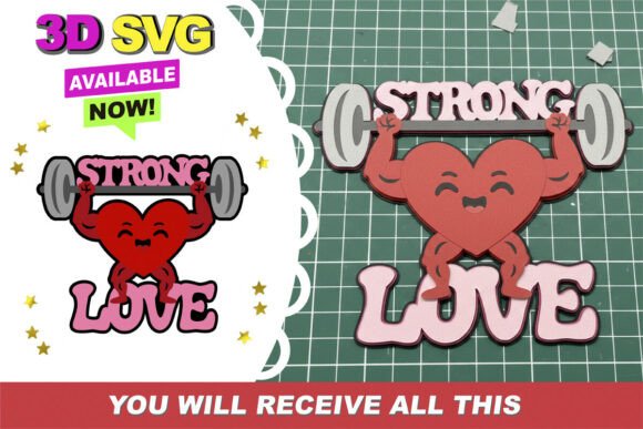 Strong Love Cake Topper 3D SVG: A Creative Tool for Every Project