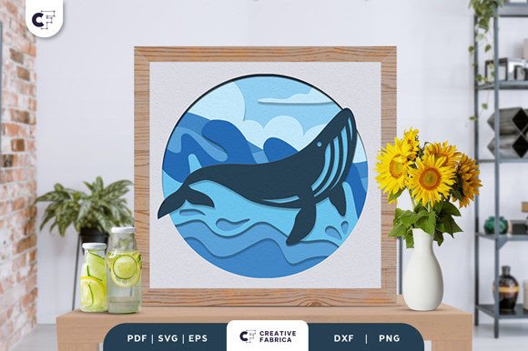 Whale Underwater 3D Shadow Box SVG: A Creative Craft for Summer Vibes